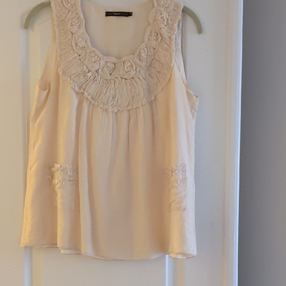 Hazel Cream Floral Neckline Blouse